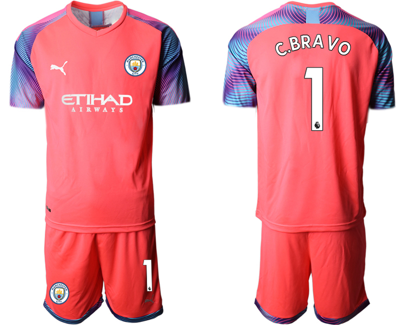 Men 2020-2021 club Manchester City goalkeeper red #1 Soccer Jerseys